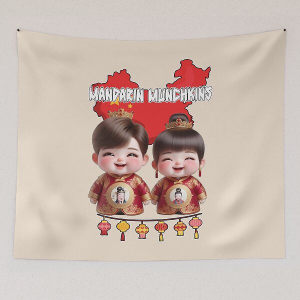 Item preview, Cute Smiling Chinese Boy and Girl wearing Chinese dynasty Royal Clothes designed and sold by Witsprings.
