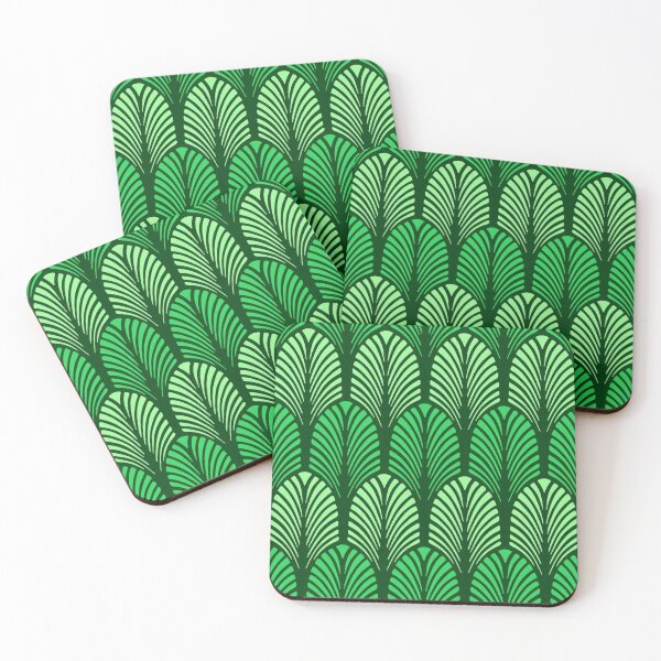 Item preview, Art Deco Feather Pattern, Emerald Green designed and sold by Marymarice.