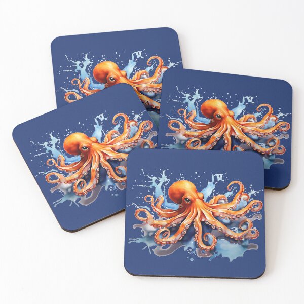 Item preview, an octopus as a digital watercolor designed and sold by Rose Design & Photos.