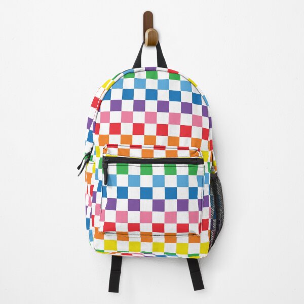 Item preview, Solid Block Rainbow and White Checkers designed and sold by Pink Pineapple Works.