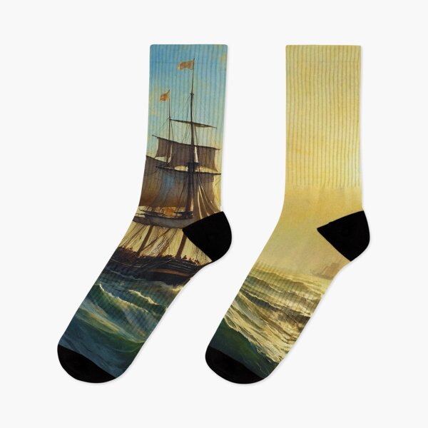 Item preview, Sailing into the Golden Hour 18th Century Sunset at Sea Across the Open Water designed and sold by Frame of Mind .