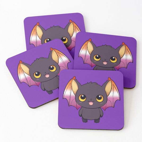Item preview, Kawaii Bat with Lesbian Pride Flag Colored Wings, Cute Lesbian Design designed and sold by Travelslightly.