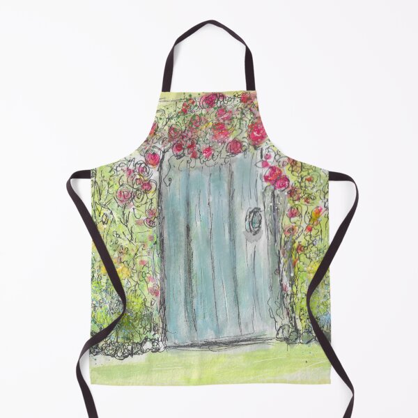 Item preview, Whimsical Blue Watercolor Fairy Door With Flowers designed and sold by Clare Walker.