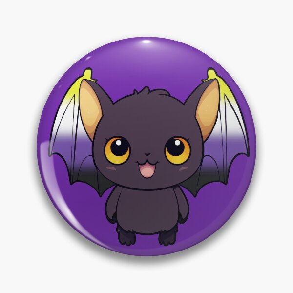 Item preview, Kawaii Bat with Nonbinary Pride Flag Colored Wings, Cute Enby Design designed and sold by Travelslightly.