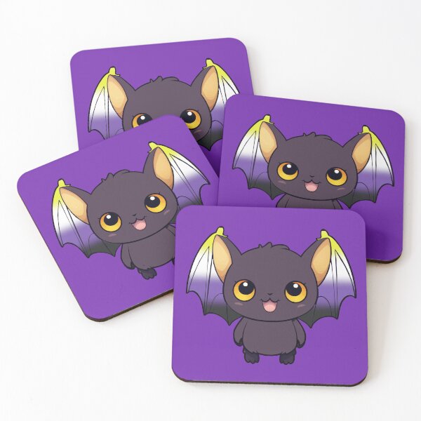 Item preview, Kawaii Bat with Nonbinary Pride Flag Colored Wings, Cute Enby Design designed and sold by Travelslightly.
