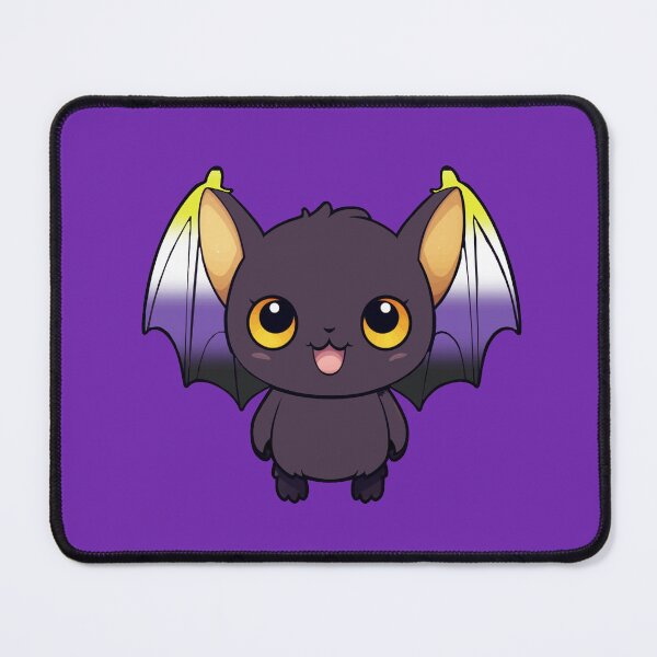 Item preview, Kawaii Bat with Nonbinary Pride Flag Colored Wings, Cute Enby Design designed and sold by Travelslightly.