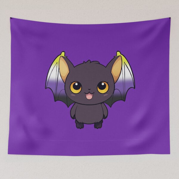 Item preview, Kawaii Bat with Nonbinary Pride Flag Colored Wings, Cute Enby Design designed and sold by Travelslightly.