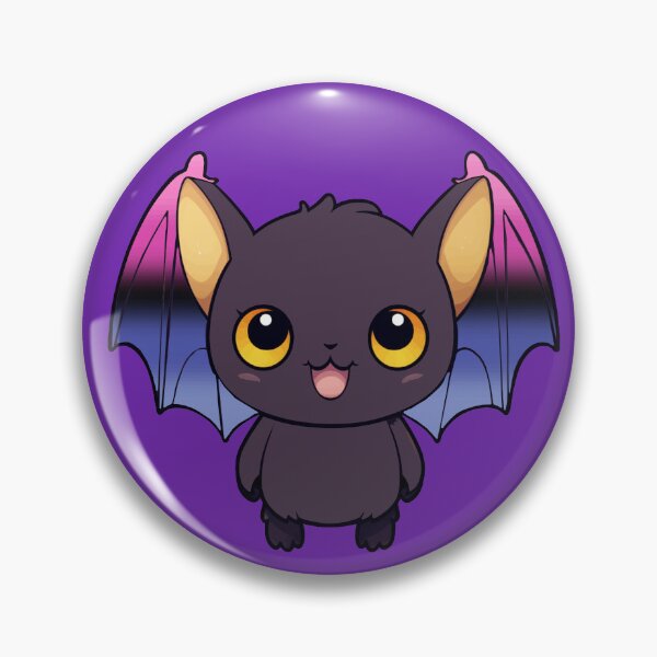Item preview, Kawaii Bat with Omnisexual Pride Flag Colored Wings, Cute Omni Design designed and sold by Travelslightly.
