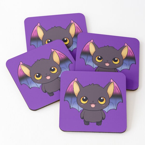 Item preview, Kawaii Bat with Omnisexual Pride Flag Colored Wings, Cute Omni Design designed and sold by Travelslightly.