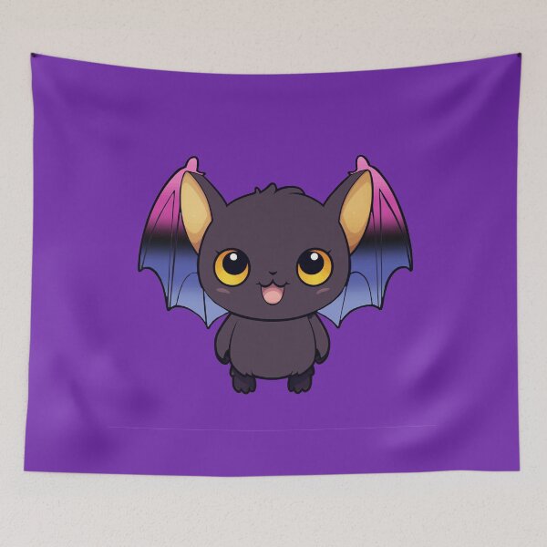 Item preview, Kawaii Bat with Omnisexual Pride Flag Colored Wings, Cute Omni Design designed and sold by Travelslightly.