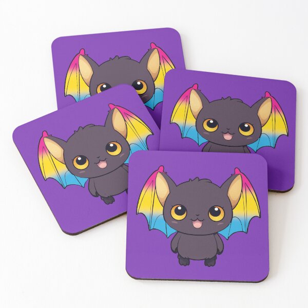 Item preview, Kawaii Bat with Pansexual Pride Flag Colored Wings, Cute Pan Design designed and sold by Travelslightly.