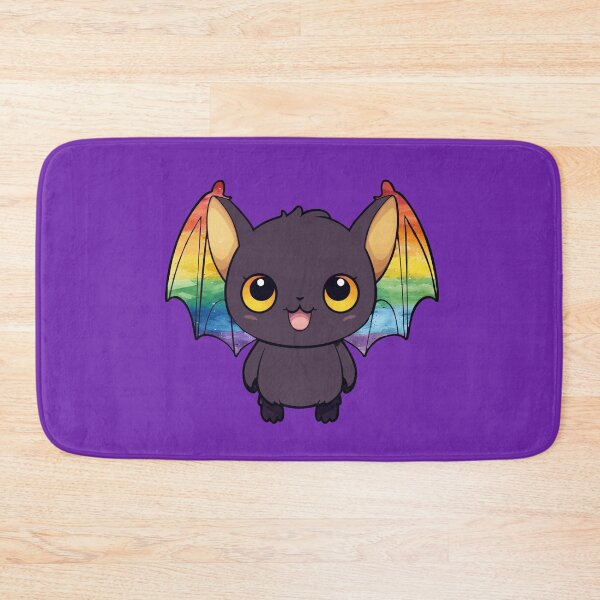Item preview, Kawaii Bat with LGBTQ Pride Flag Watercolor Wings, Cute Rainbow Design designed and sold by Travelslightly.