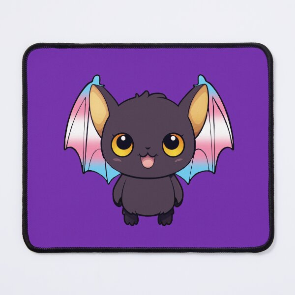 Item preview, Kawaii Bat with Transgender Pride Flag Watercolor Wings, Cute Trans Design designed and sold by Travelslightly.