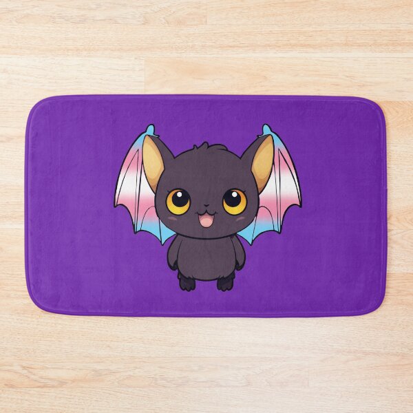 Item preview, Kawaii Bat with Transgender Pride Flag Watercolor Wings, Cute Trans Design designed and sold by Travelslightly.