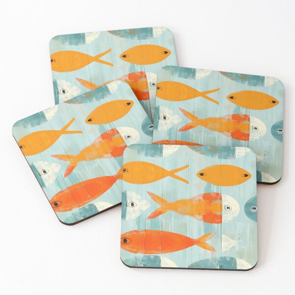 Item preview, Pattern with abstract fish shapes. designed and sold by Dream scape  of Lucy.