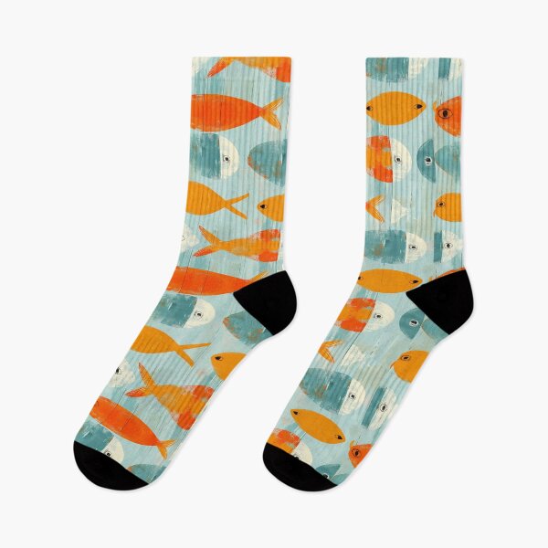 Item preview, Pattern with abstract fish shapes. designed and sold by Dream scape  of Lucy.