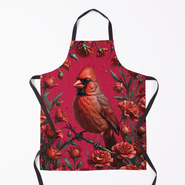 Item preview, Cardinal Bird Surrounded By Scarlet Red Carnations designed and sold by taiche.