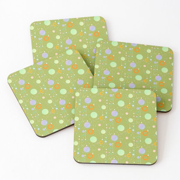 Item preview, Green ochre orange circle pattern | yellow green colorful abstract circles and dots designed and sold by lausn.