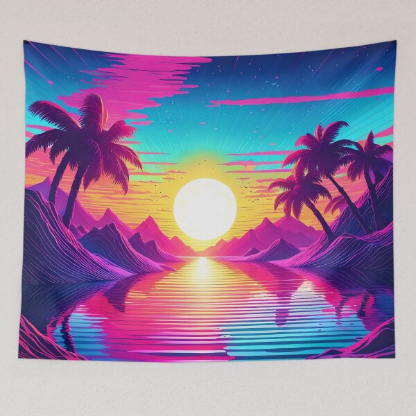 Item preview, Synthwave Sunset and Palm Trees designed and sold by Ink Art Design.