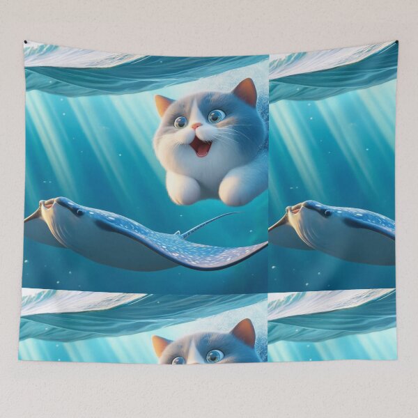 Item preview, Cat and devil fish designed and sold by Catsmoment.