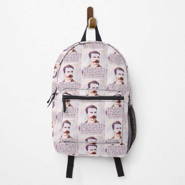 Item preview, Guy de Maupassant portrait and quote: We breathe, sleep, drink, eat, work and then die! The end of life is death. What do you long for? Love? designed and sold by artbleed.