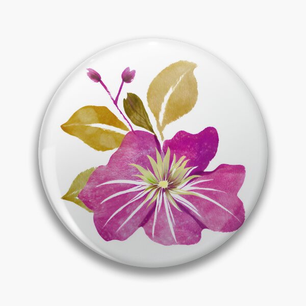 Item preview, Watercolor Clematis Flower designed and sold by Petalette.
