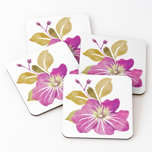 Item preview, Watercolor Clematis Flower designed and sold by Petalette.
