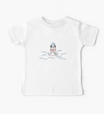 Camiseta para bebés nadador pug ilustración handdrawn perro