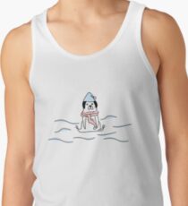Camiseta de tirantes nadador pug ilustración handdrawn perro