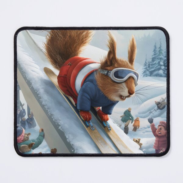 Item preview, Squirrel on skis. designed and sold by MyHappyArtShop.