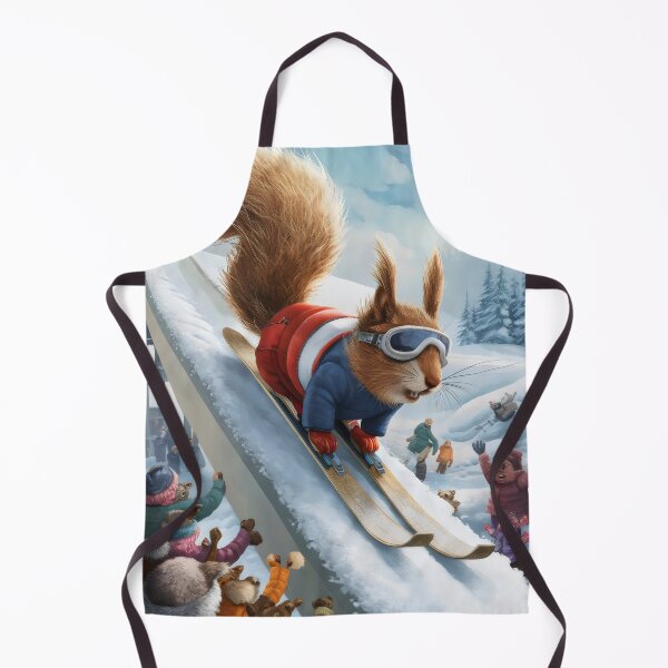 Item preview, Squirrel on skis. designed and sold by MyHappyArtShop.