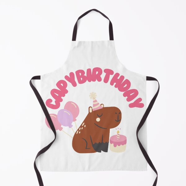 Item preview, Happy Birthday Capybara Capybirthday with cake and balloons designed and sold by luckyhue.