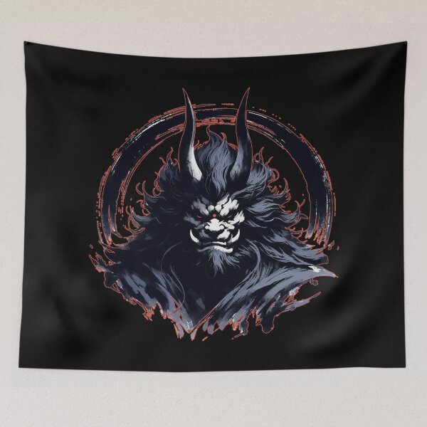Item preview, Japanese Oni Demon Yokai Enso Circle designed and sold by TomFrontierArt.