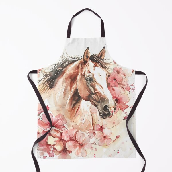 Item preview, Watercolor Horse and pink flowers designed and sold by Inktown.