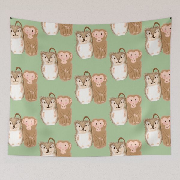 Item preview, Cute Hedgehog and monkey  designed and sold by AnnaMarcelle.