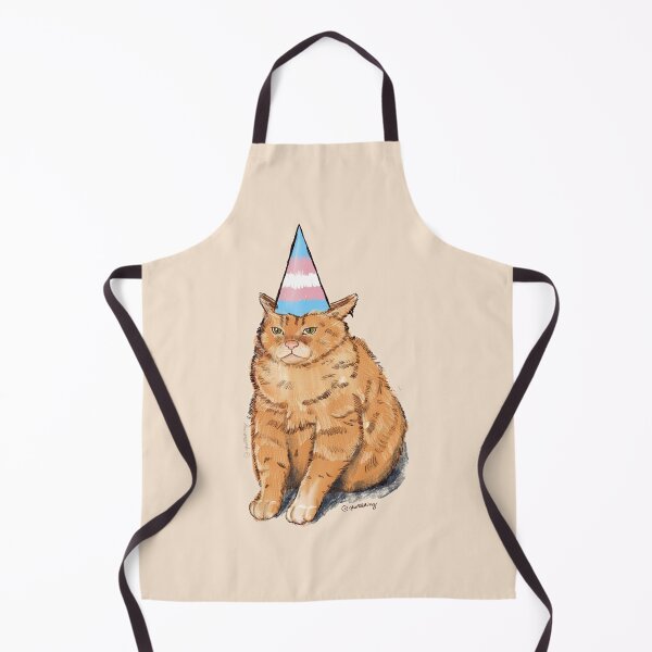 Item preview, Pride Cat with Party Hat | Transexual Flag | Cute Kawaii Cat Art designed and sold by ghostieking.