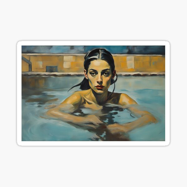 Item preview, Woman Reflecting in Serene Swimming Pool designed and sold by FemmeFrame.