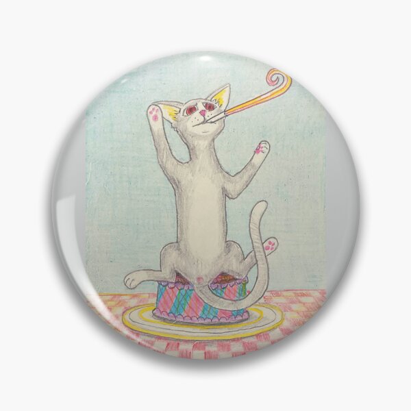 Item preview, Happy Birthday Cat Sitting on Cake designed and sold by the-Toadstools.