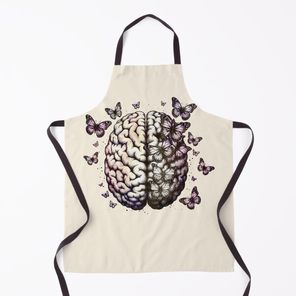 Item preview, Mind Blowing, Brain mental health psychology, butterflies, anatomy watercolor art designed and sold by Collagedream.