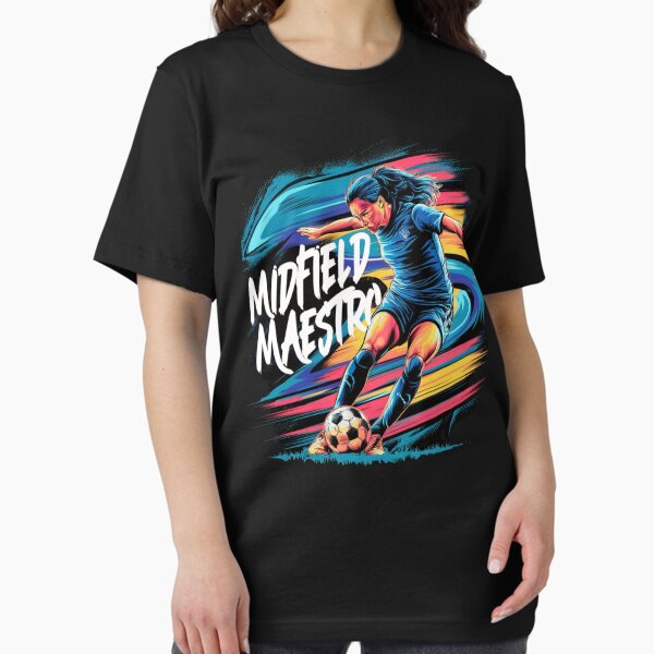 Item preview, Midfield Maestro T-Shirt: Female Footballer Graffiti Art Design designed and sold by BoughtTheTShirt.