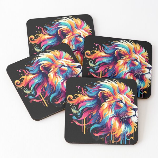 Item preview, Vibrant Colorful Artistic Lion Portrait designed and sold by PrimeTreasures.