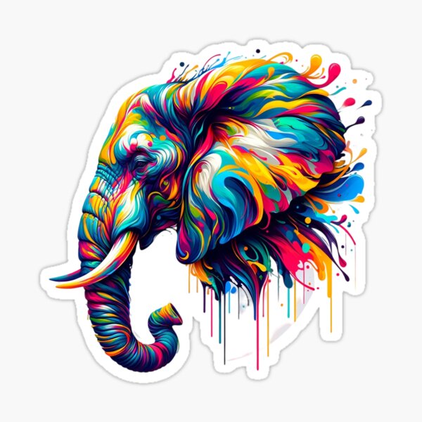 Item preview, Vibrant Colorful Artistic Elephant Portrait designed and sold by PrimeTreasures.