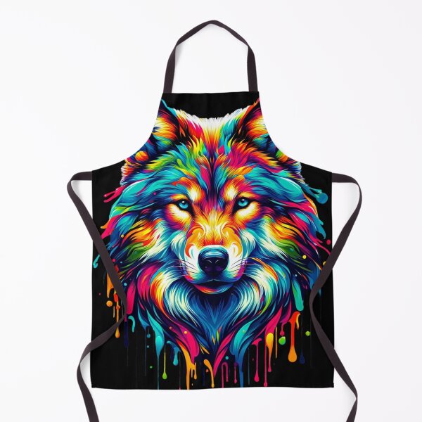 Item preview, Vibrant Colorful Artistic Wolf Portrait designed and sold by PrimeTreasures.