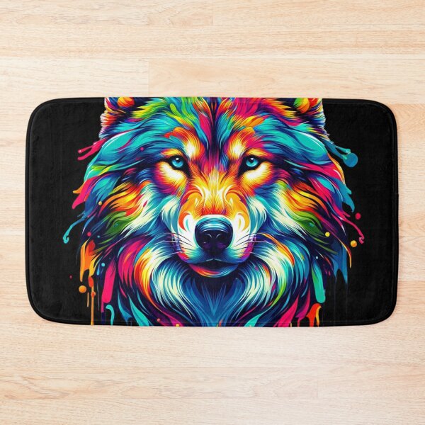 Item preview, Vibrant Colorful Artistic Wolf Portrait designed and sold by PrimeTreasures.