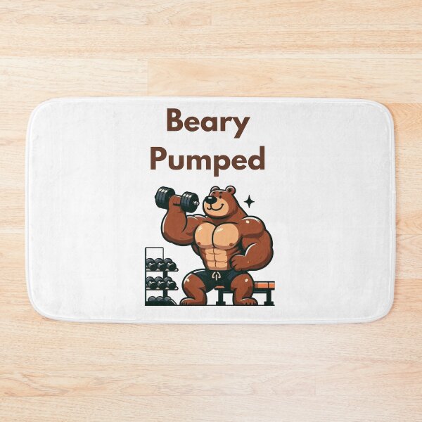 Item preview, Furry bear exercising with weights designed and sold by DudzDesignz.