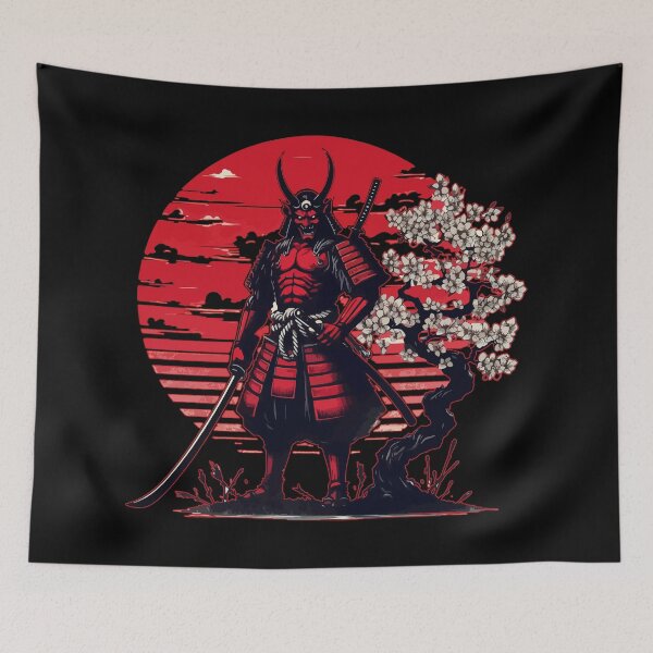 Item preview, Samurai Oni Yokai Demon Sumie designed and sold by TomFrontierArt.
