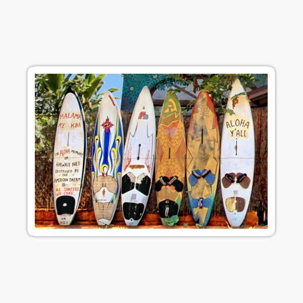 RUSTY Surfboards Aloha Girls Flower Piranha Beach Hawaii Vintage Surfing STICKER 
