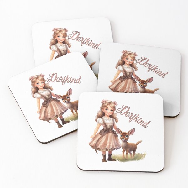 Item preview, Little girl with fawn gift village child farmer designed and sold by Andrea-Design.