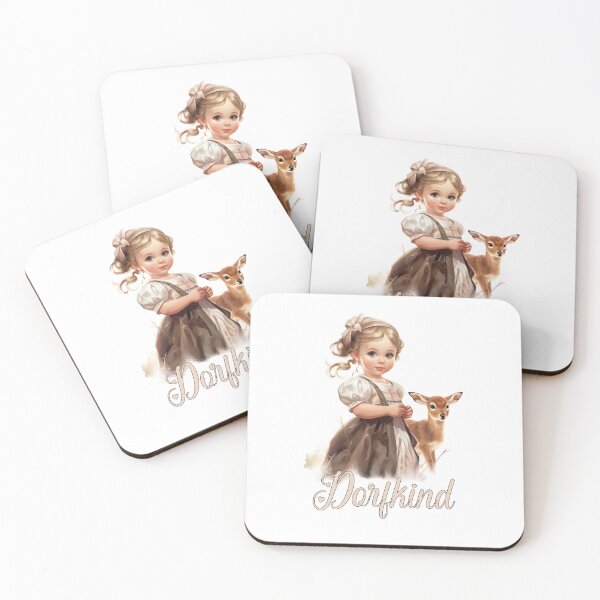 Item preview, Little girl with fawn, gift village child, farmer designed and sold by Andrea-Design.