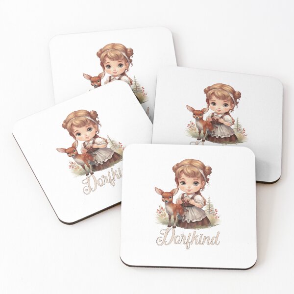 Item preview, Little girl with fawn, gift village child, farmer designed and sold by Andrea-Design.